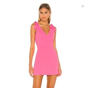 Amanda Uprichard Allora Mini Dress in Shocking Pink